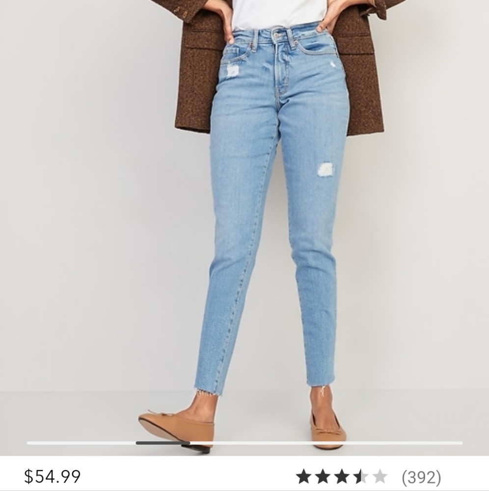 High Rise Curvy OG Straight Distressed Jeans
